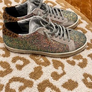 P448 Multicolor Glitter and Leopard Sneakers